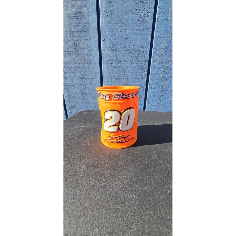 NASCAR Tony Stewart #20 Koozie W/ Crumpled Metal Barrel Design Beer Can Holder